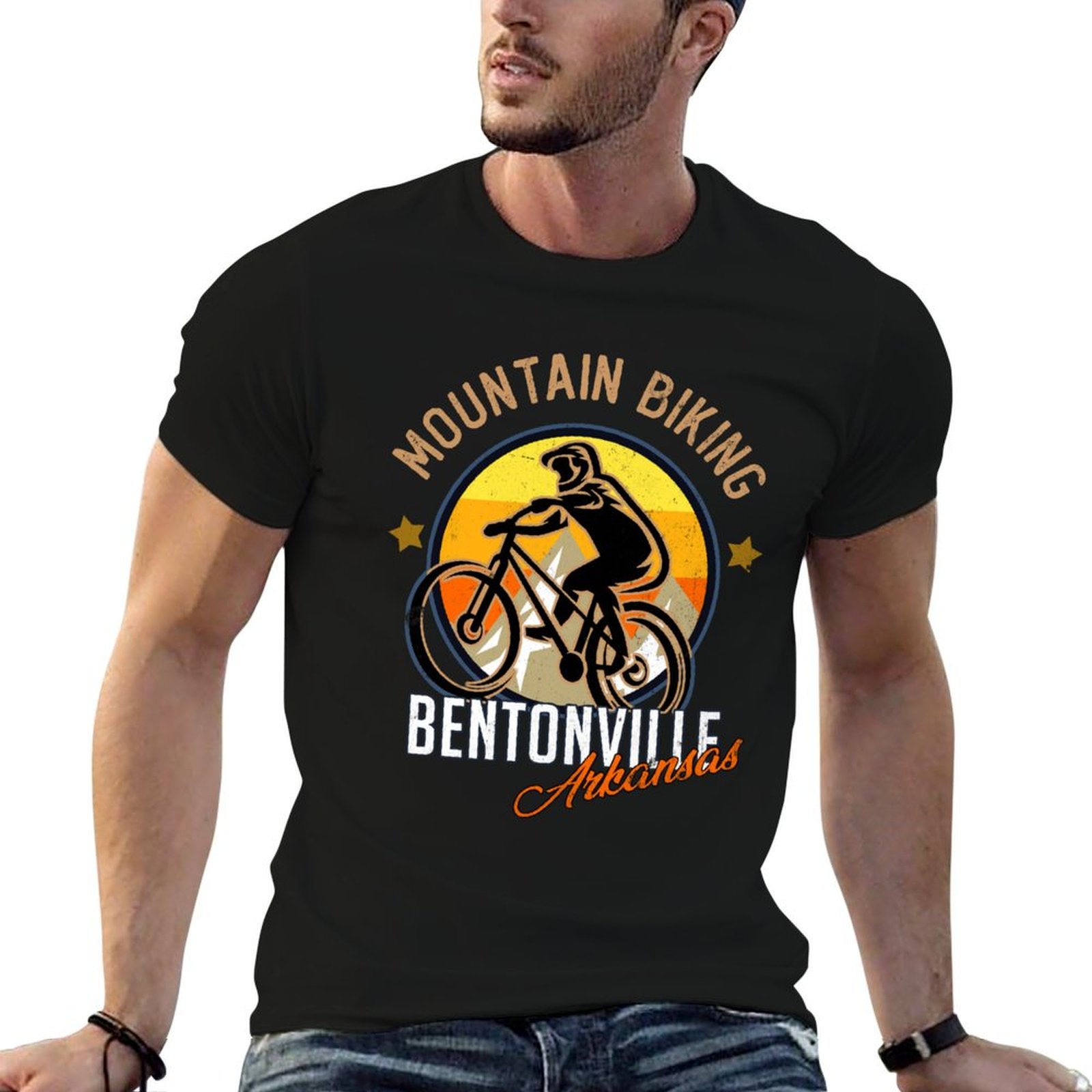 Mountain Biking Bentonville - Футболка с модным принтом для горного