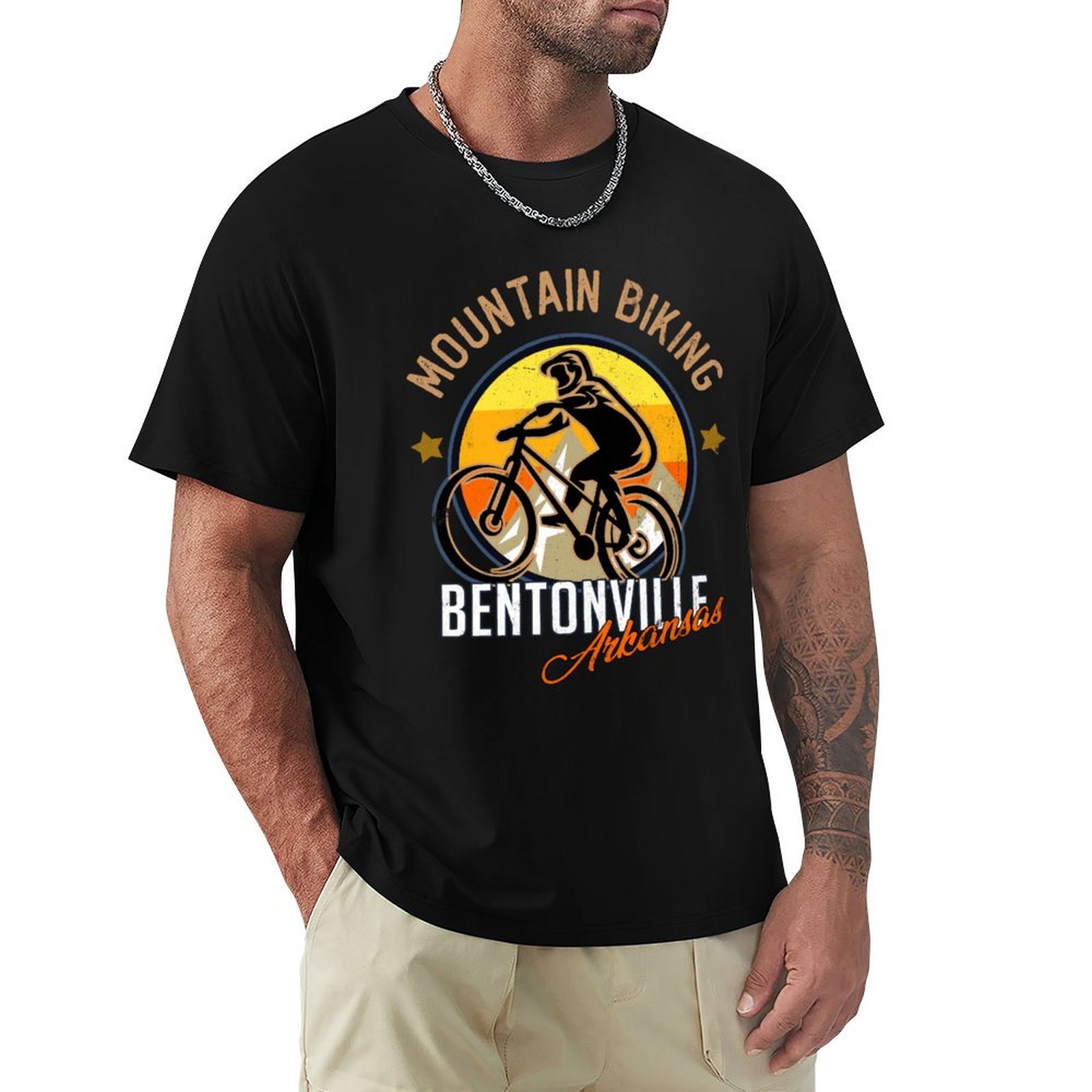 Mountain Biking Bentonville - Футболка для маунтинбайки из Бентонвилла, Арканзас,